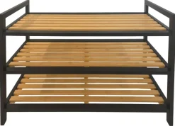 Schuhregal Jessica schwarz natur Bambus B/H/T: ca. 70x49x30 cm