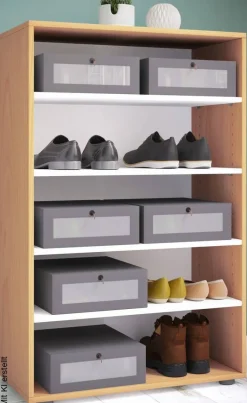 Schuhregal Lona buche Nachbildung weiß B/H/T: ca. 70x110x37 cm