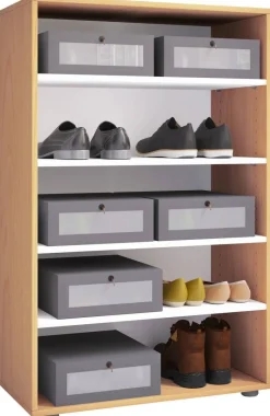 Schuhregal Lona buche Nachbildung weiß B/H/T: ca. 70x110x37 cm