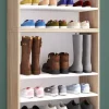 Schuhregal Lona Eiche Sonoma Nachbildung weiß B/H/T: ca. 70x183x37 cm