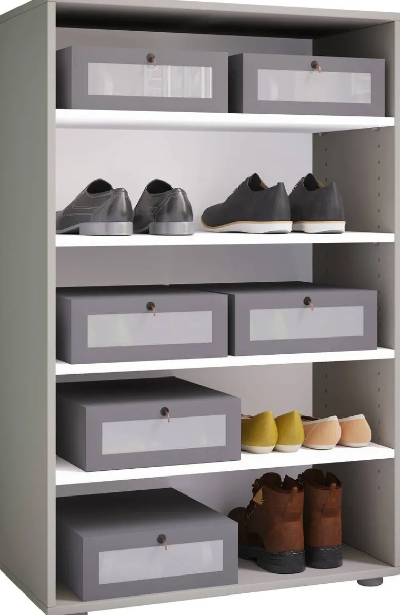 Schuhregal Lona grau weiß B/H/T: ca. 70x110x37 cm