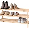 Schuhregal natur Holz B/H/L: ca. 31x45x74,5 cm