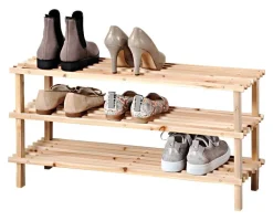 Schuhregal natur Holz B/H/L: ca. 31x45x74,5 cm