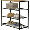 Schuhregal Nina Eiche Artisan Nachbildung schwarz B/H/T: ca. 63x63x30 cm