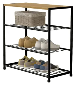 Schuhregal Nina Eiche Artisan Nachbildung schwarz B/H/T: ca. 63x63x30 cm