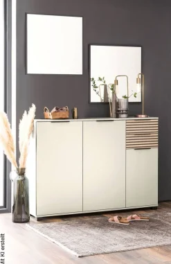 Schuhschrank Alexa creme beige B/H/T: ca. 141,9x105,5x35 cm