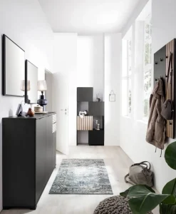 Schuhschrank Alexa schwarz matt B/H/T: ca. 141,9x105,5x35 cm