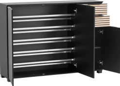 Schuhschrank Alexa schwarz matt B/H/T: ca. 141,9x105,5x35 cm