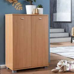 Schuhschrank buche Nachbildung silber B/H/T: ca. 60x90x35 cm