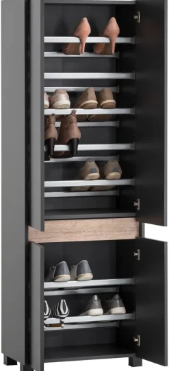 Schuhschrank Cosmo anthrazit B/H/T: ca. 56,9x164,5x33 cm
