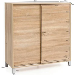 Schuhschrank Eiche Sonoma Nachbildung B/H/T: ca. 100x108x37,5 cm