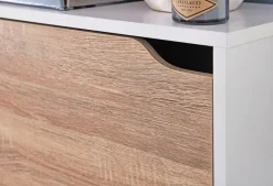 Schuhschrank Eiche Sonoma Nachbildung weiß B/H/T: ca. 60x150x24 cm