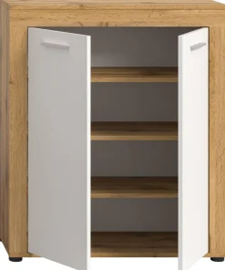 Schuhschrank JAM Eiche Wotan Nachbildung weiß B/H/T: ca. 80x95x35 cm