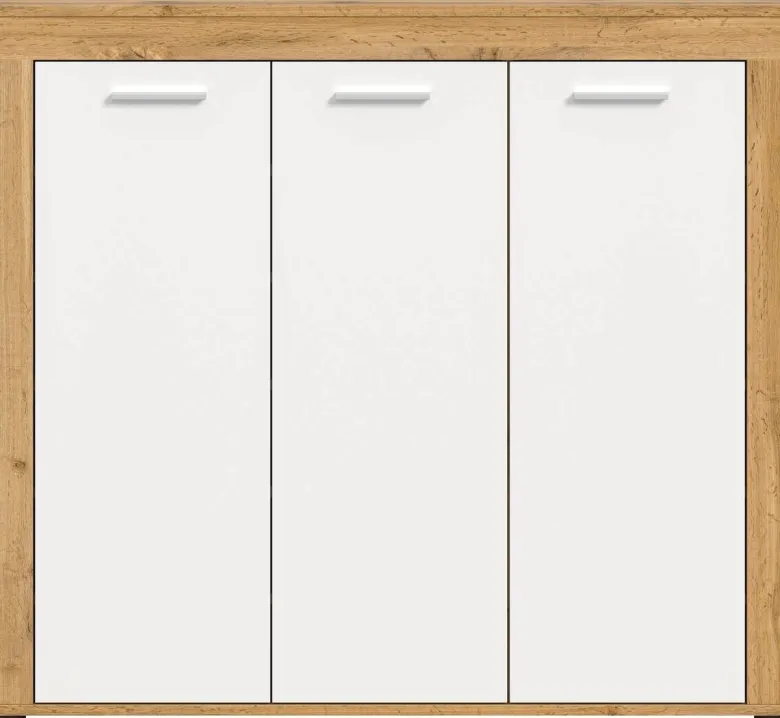 Schuhschrank JAM Eiche Wotan Nachbildung weiß B/H/T: ca. 120x108x37 cm