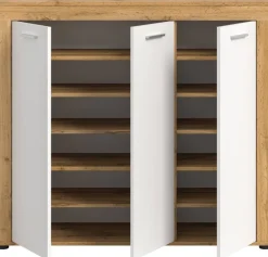Schuhschrank JAM Eiche Wotan Nachbildung weiß B/H/T: ca. 120x108x37 cm