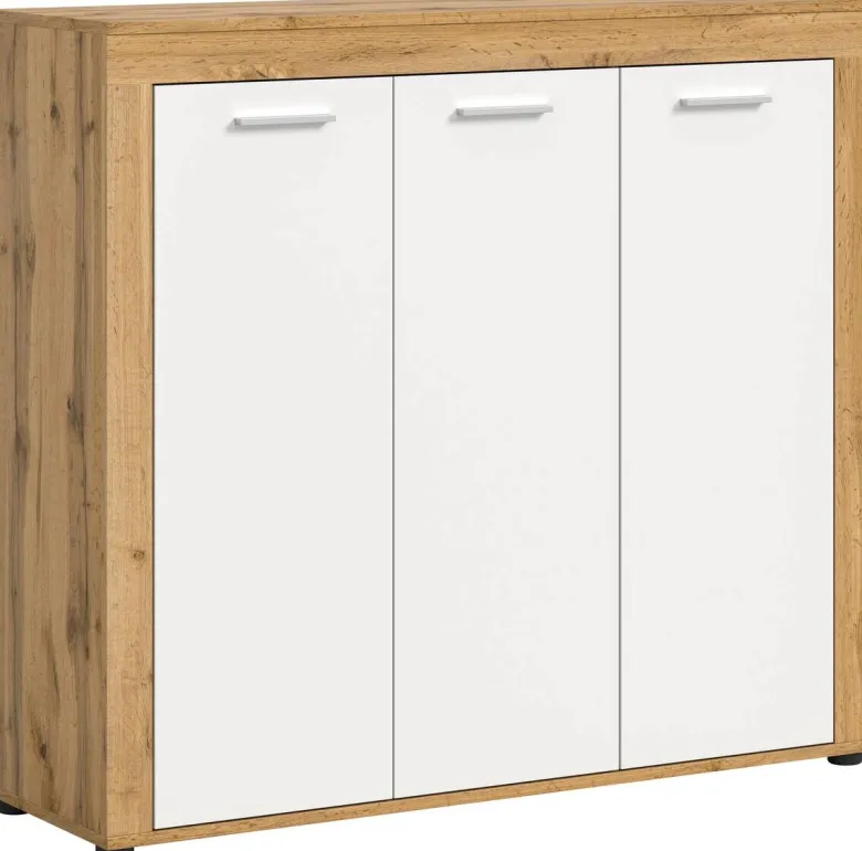 Schuhschrank JAM Eiche Wotan Nachbildung weiß B/H/T: ca. 120x108x37 cm
