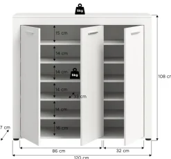 Schuhschrank JAM weiß B/H/T: ca. 120x108x37 cm