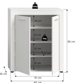 Schuhschrank JAM weiß B/H/T: ca. 80x95x35 cm
