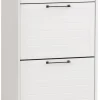 Schuhschrank Jelda weiß matt Eiche Landhaus Nachbildung B/H/T: ca. 62x102x34,1 cm