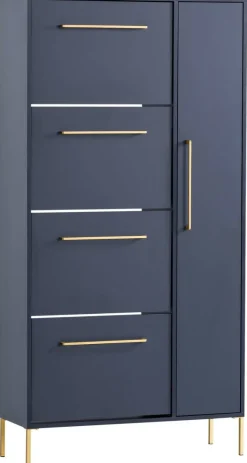 Schuhschrank Kent dunkelblau B/H/T: ca. 88,4x174,2x30 cm