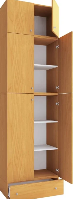 Schuhschrank Lona buche Nachbildung weiß B/H/T: ca. 70x240x39 cm