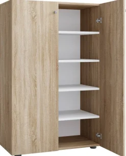 Schuhschrank Lona Eiche Sonoma Nachbildung weiß B/H/T: ca. 70x110x39 cm