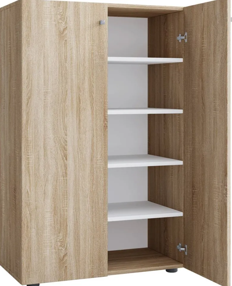 Schuhschrank Lona Eiche Sonoma Nachbildung weiß B/H/T: ca. 70x110x39 cm