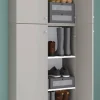 Schuhschrank Lona grau weiß B/H/T: ca. 70x200x39 cm