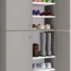 Schuhschrank Lona grau weiß B/H/T: ca. 70x240x39 cm