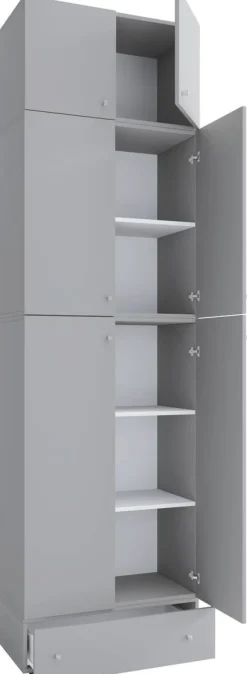 Schuhschrank Lona grau weiß B/H/T: ca. 70x240x39 cm