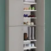 Schuhschrank Lona grau weiß B/H/T: ca. 70x223x39 cm
