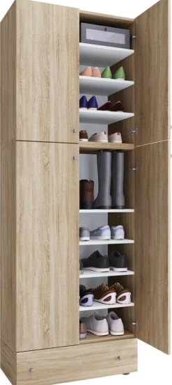 Schuhschrank Lona weiß B/H/T: ca. 70x200x39 cm