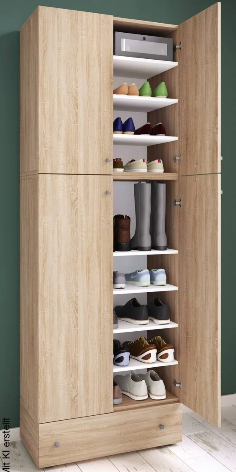 Schuhschrank Lona weiß B/H/T: ca. 70x200x39 cm