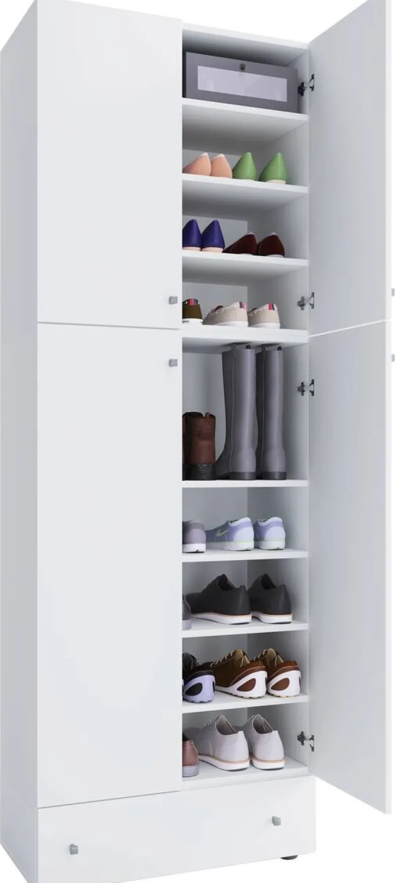 Schuhschrank Lona weiß B/H/T: ca. 70x200x39 cm