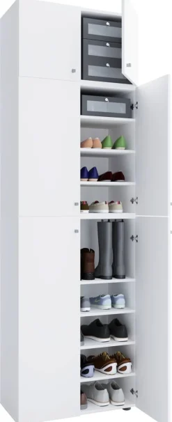 Schuhschrank Lona weiß B/H/T: ca. 70x223x39 cm