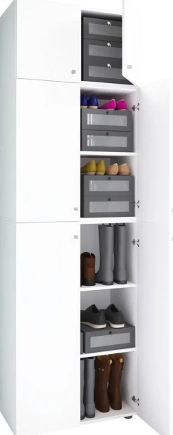 Schuhschrank Lona weiß B/H/T: ca. 70x223x39 cm