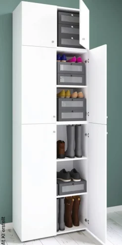 Schuhschrank Lona weiß B/H/T: ca. 70x223x39 cm