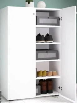 Schuhschrank Lona weiß B/H/T: ca. 70x110x39 cm