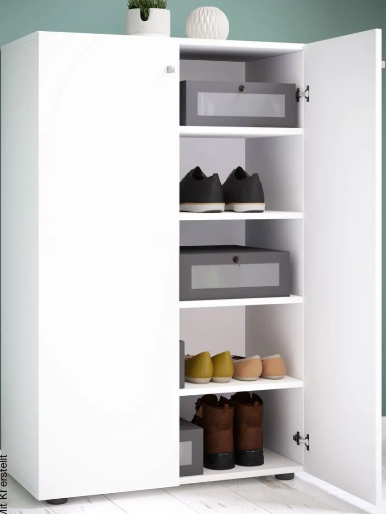 Schuhschrank Lona weiß B/H/T: ca. 70x110x39 cm