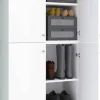 Schuhschrank Lona weiß B/H/T: ca. 70x240x39 cm