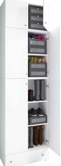 Schuhschrank Lona weiß B/H/T: ca. 70x240x39 cm