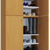 Schuhschrank Lona XXL buche Nachbildung weiß B/H/T: ca. 70x182x39 cm