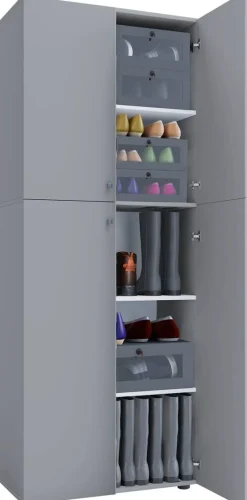 Schuhschrank Lona XXL grau weiß B/H/T: ca. 70x182x39 cm