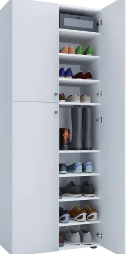Schuhschrank Lona XXL weiß B/H/T: ca. 70x182x39 cm