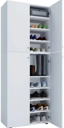 Schuhschrank Lona XXL weiß B/H/T: ca. 70x182x39 cm