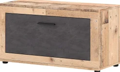Schuhschrank LUNA 2 Eiche Matera Nachbildung Beton Optik B/H/T: ca. 88,9x48x40 cm