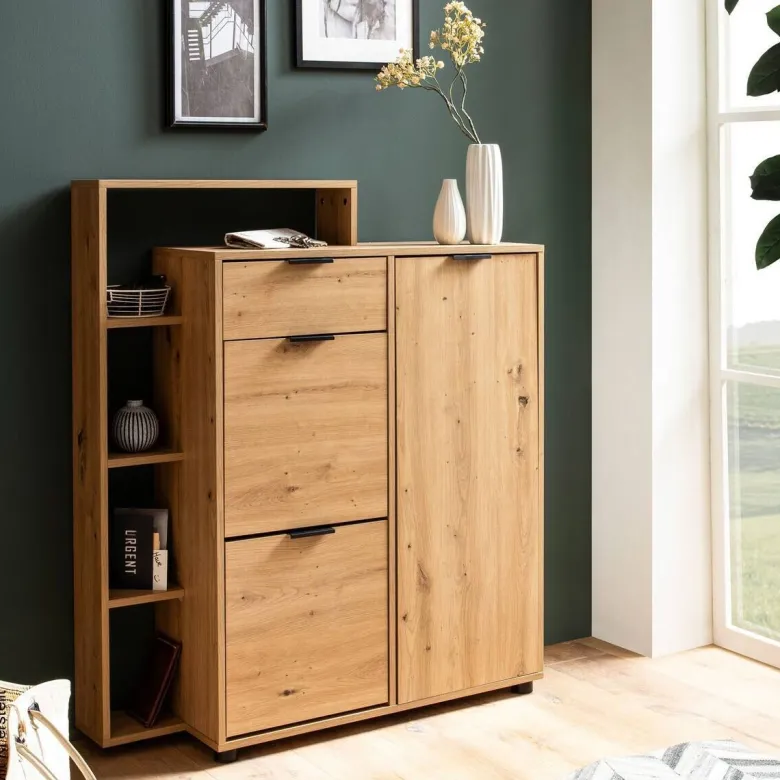 Schuhschrank natur Eiche Optik B/H/T: ca. 98x110x30 cm