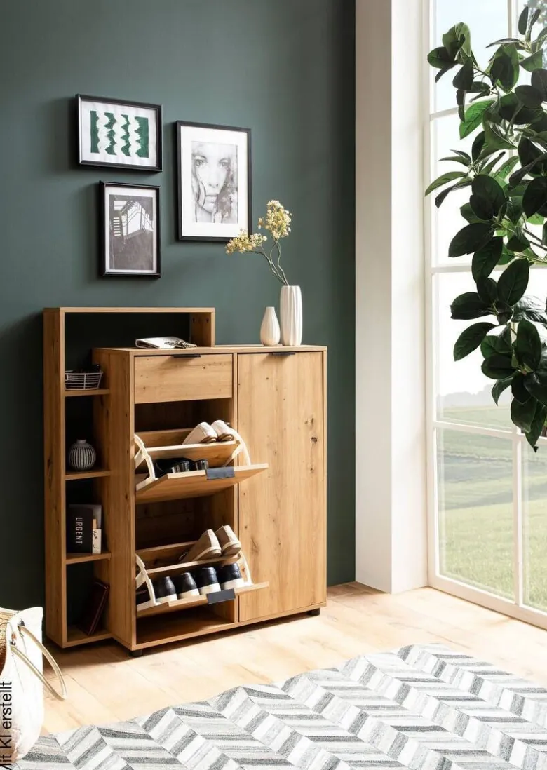 Schuhschrank natur Eiche Optik B/H/T: ca. 98x110x30 cm
