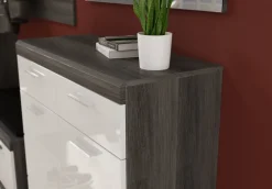 Schuhschrank SCOUT Rauchsilber Nachbildung weiß Hochglanz B/H/T: ca. 90x96x37 cm