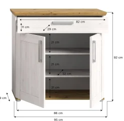 Schuhschrank Verona Sibiu Lärche Nachbildung Eiche Artisan Nachbildung B/H/T: ca. 95x92x39 cm
